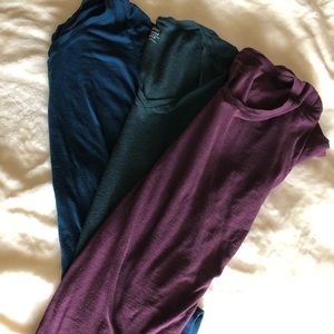 Three (3) short sleeve cotton maternity tops, med